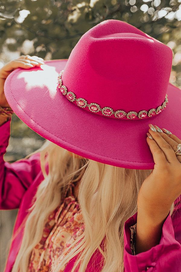 Mostly In Love Felt Fedora In Fuchsia sold by Impressions product image thumbnail 3