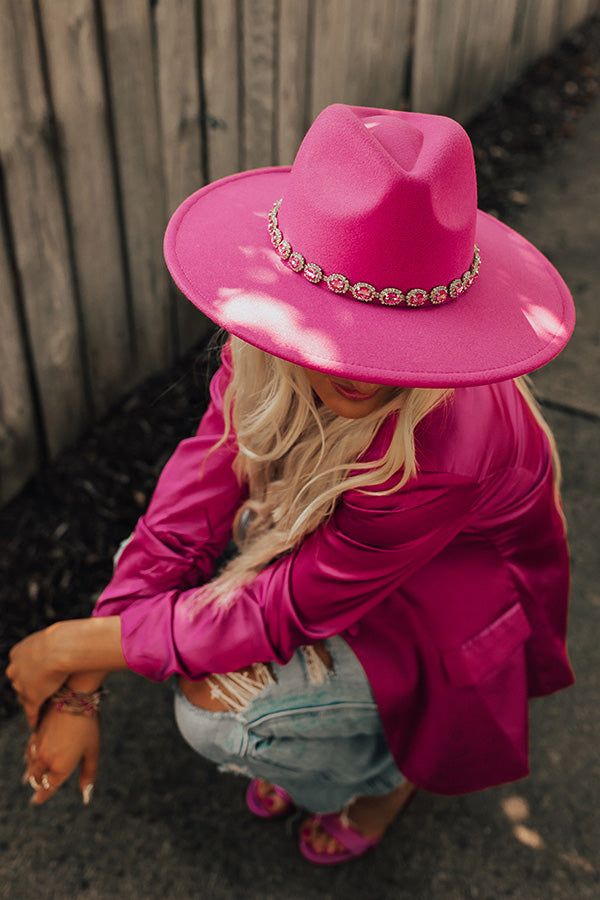 Mostly In Love Felt Fedora In Fuchsia sold by Impressions product image thumbnail 2