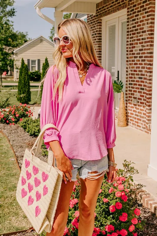 Casual Moment Shift Top in Pink sold by Impressions