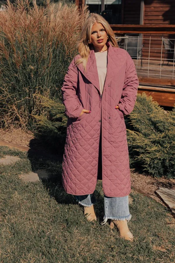 Chilly Wind Quilted Coat in Light Royal Plum Curves sold by Impressions product image thumbnail 4