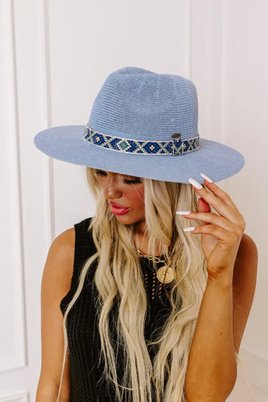 Sunny Refresh Woven Fedora in Airy Blue sold by Impressions