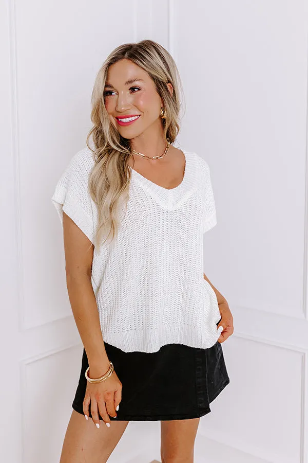 Sunny Smiles Knit Top in Ivory sold by Impressions