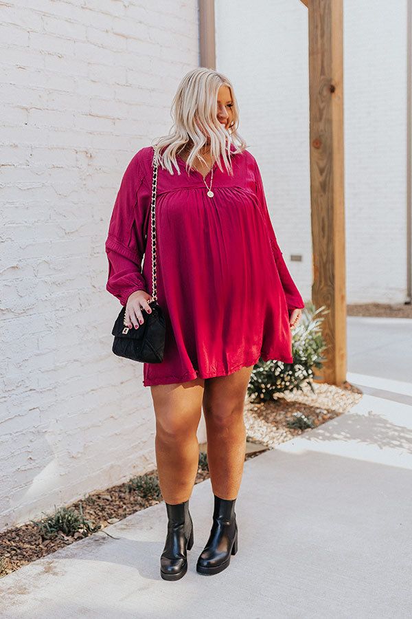 Style Code Babydoll Dress in Wine Curves sold by Impressions product image thumbnail 4