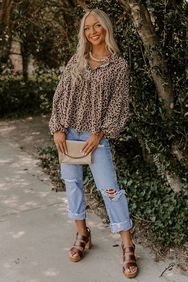 The Ivee Floral Babydoll Top in Chocolate sold by Impressions product image thumbnail 4