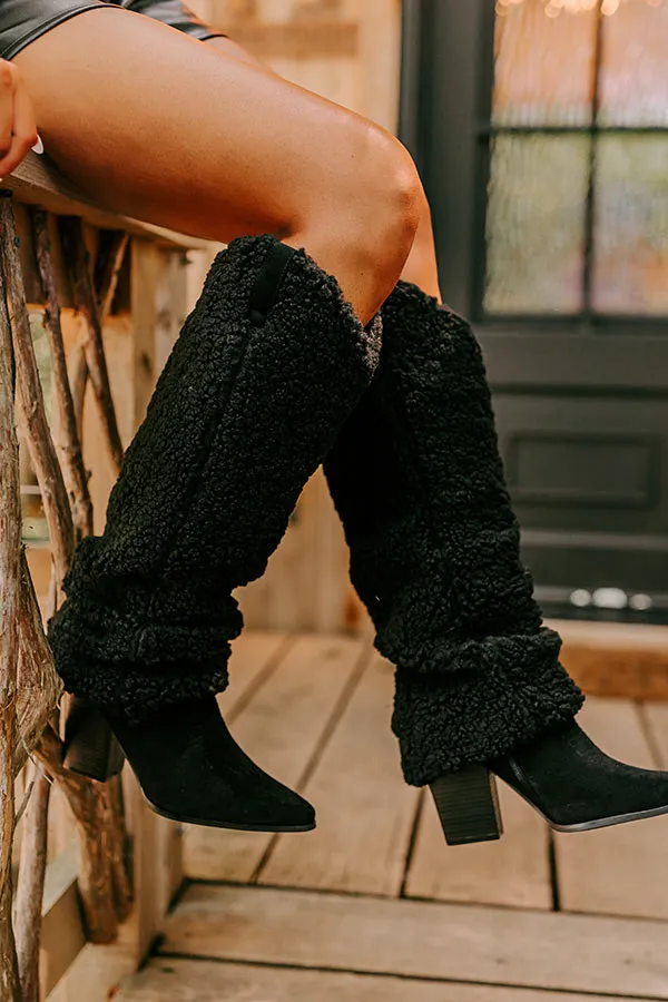 The Raelynn Sherpa Knee High Boot In Black sold by Impressions