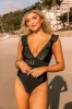 Beachy Villa One Piece Swimsuit in Black sold by Impressions