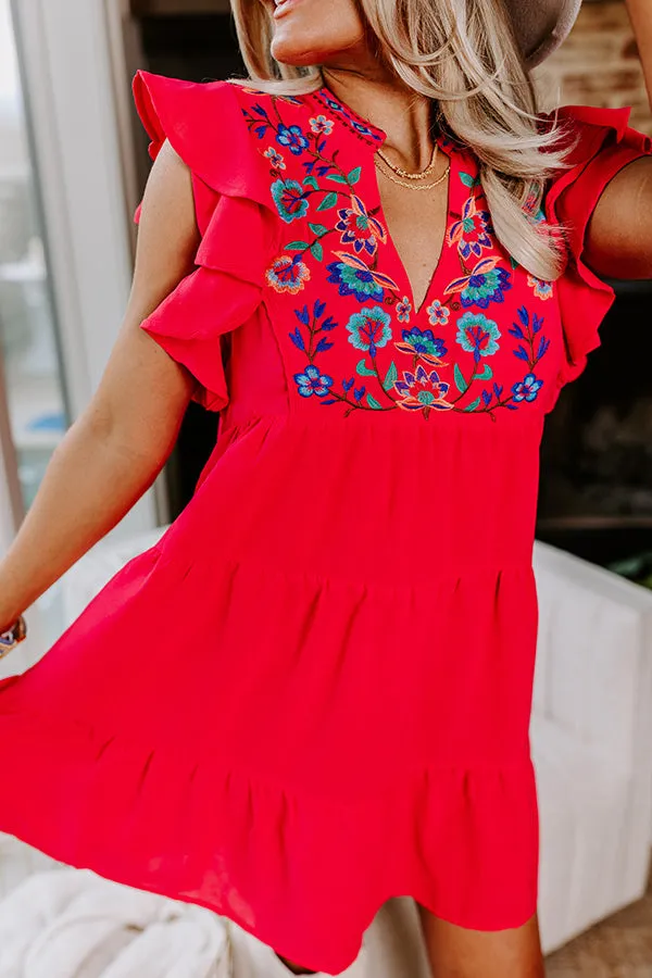 Hidden Bungalow Embroidered Dress In Hot Pink sold by Impressions product image thumbnail 5