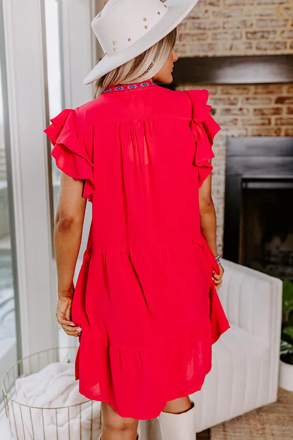 Hidden Bungalow Embroidered Dress In Hot Pink sold by Impressions product image thumbnail 3
