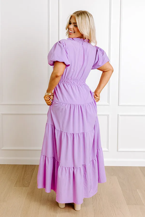 Simply Sweet Maxi Dress in Lavender Curves sold by Impressions product image thumbnail 5