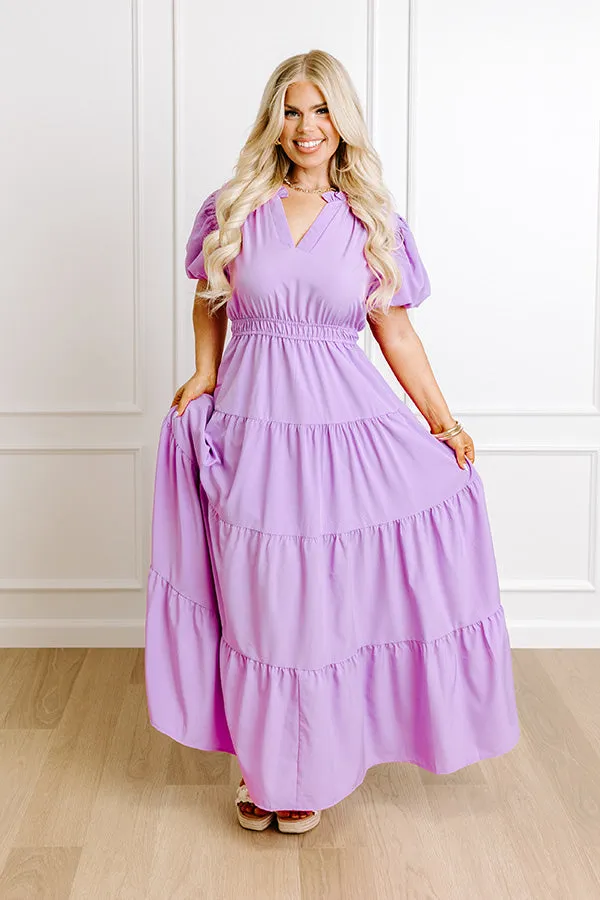 Simply Sweet Maxi Dress in Lavender Curves sold by Impressions product image thumbnail 4