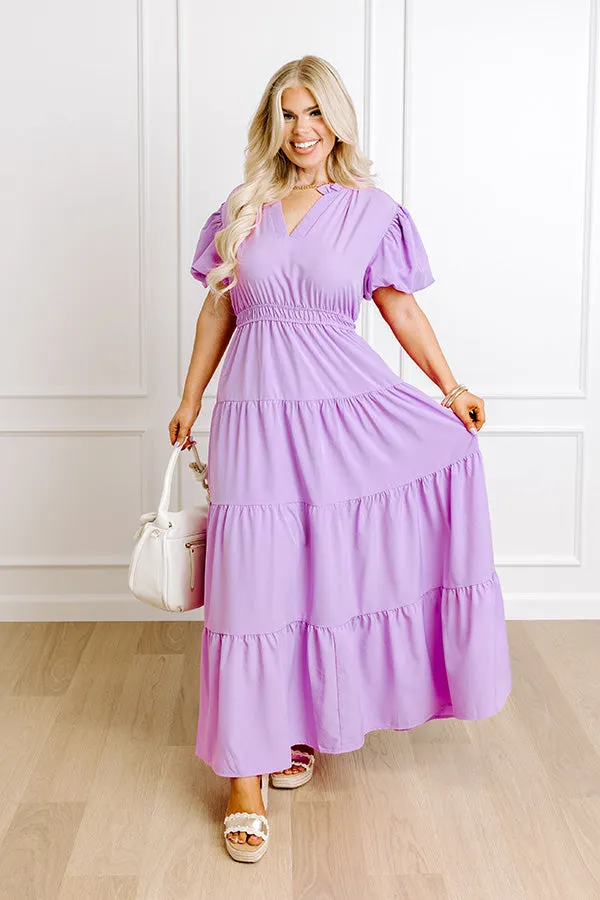 Simply Sweet Maxi Dress in Lavender Curves sold by Impressions
