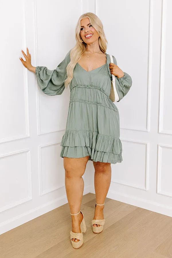 Caught Crushing Ruffle Dress In Pear Curves sold by Impressions