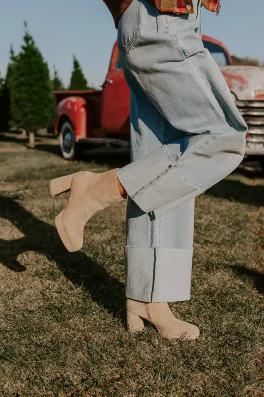 The Alondra Faux Suede Boot In Iced Latte sold by Impressions