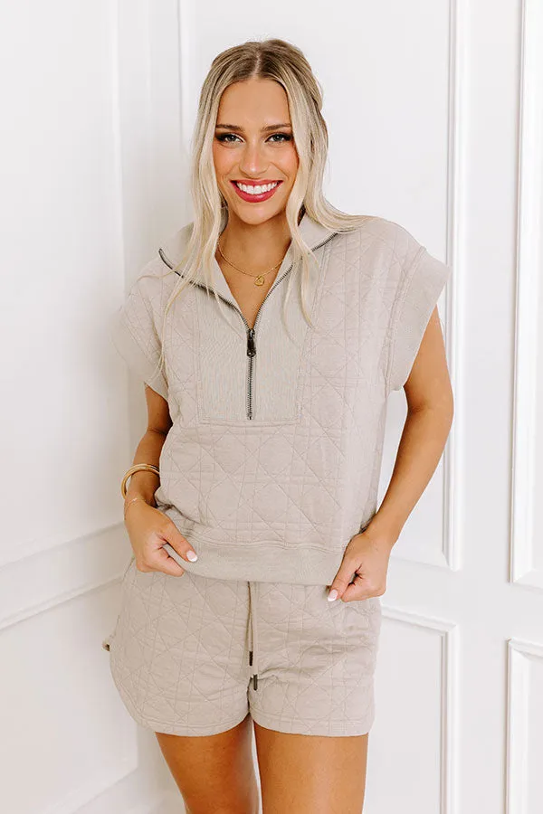 Oh So Chic Quilted Top in Warm Taupe sold by Impressions product image thumbnail 3