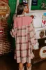 Bring The Cocoa Flannel Dress In Pink sold by Impressions