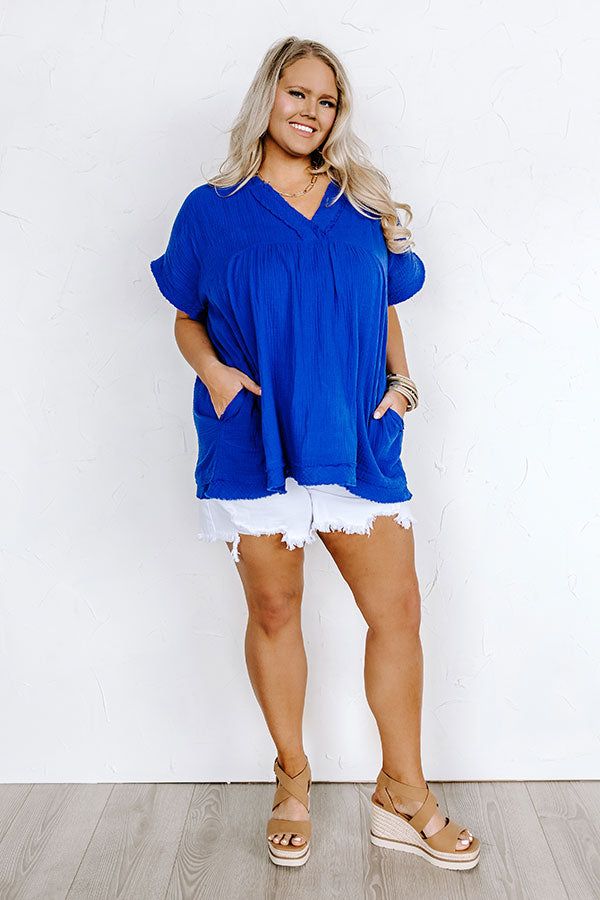 Beyond Lovely Shift Top In Royal Blue Curves sold by Impressions product image thumbnail 4