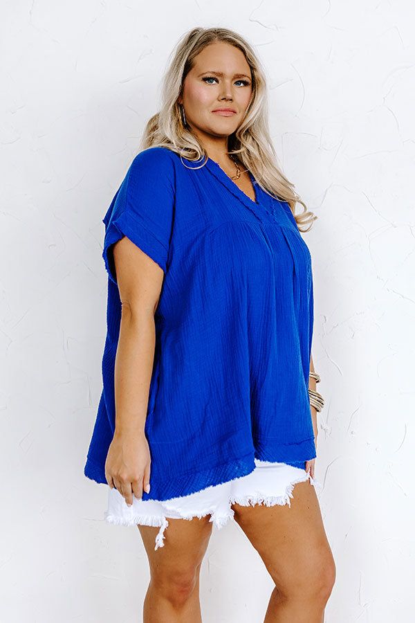 Beyond Lovely Shift Top In Royal Blue Curves sold by Impressions product image thumbnail 2