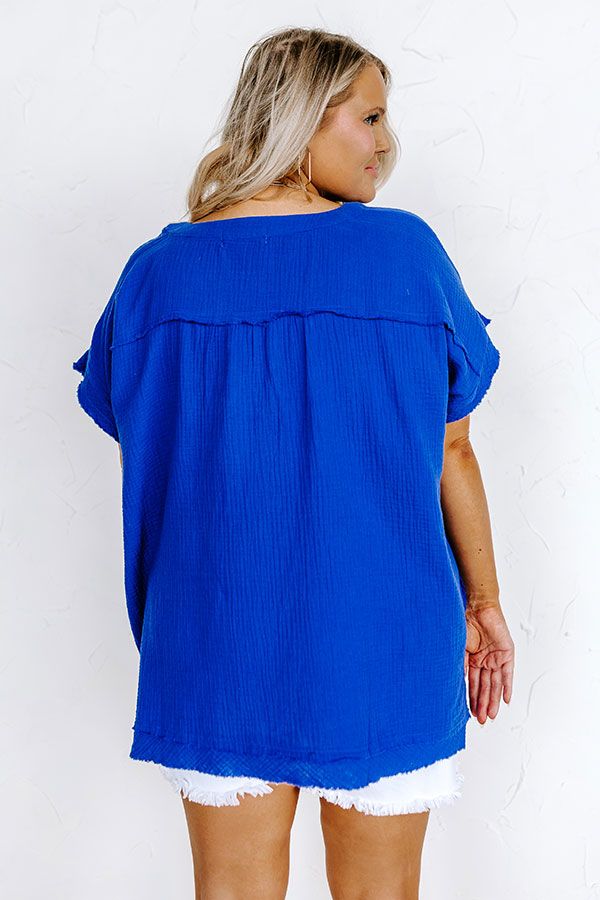 Beyond Lovely Shift Top In Royal Blue Curves sold by Impressions product image thumbnail 3