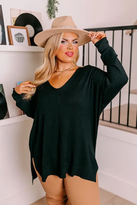 Napa Chill Shift Sweater in Black Curves sold by Impressions