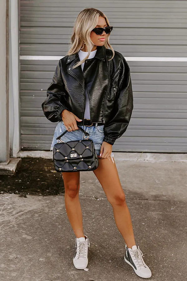 The Koty Faux Leather Jacket In Black sold by Impressions