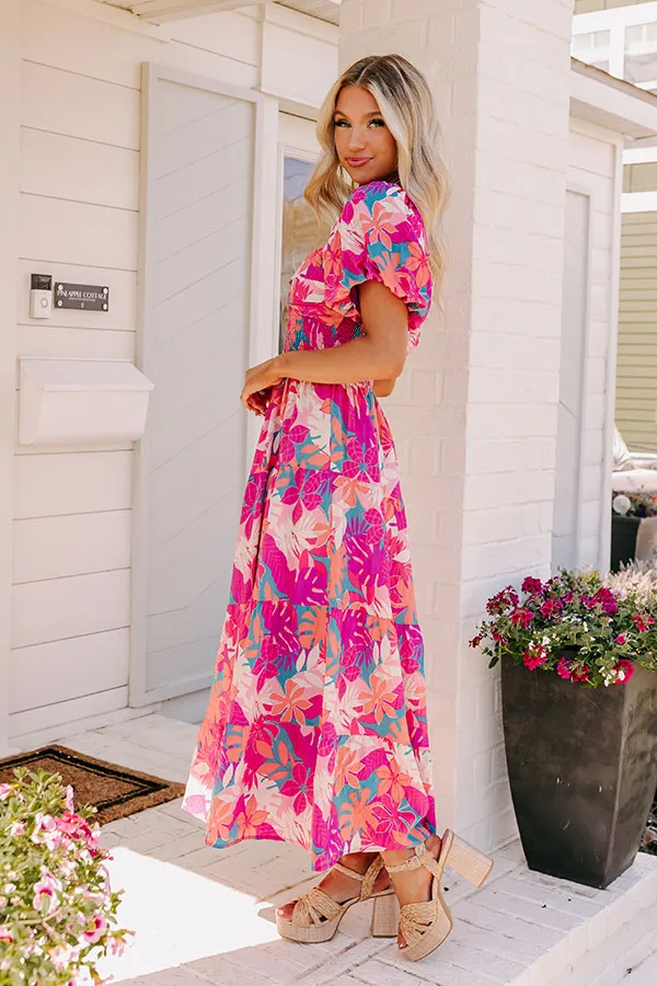 On Tropic Time Maxi Dress in Hot Pink sold by Impressions product image thumbnail 3