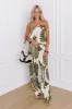 Hawaiian Paradise Satin High Waist Pants In Olive sold by Impressions