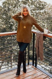Around The Campfire Shift Top In Brown sold by Impressions