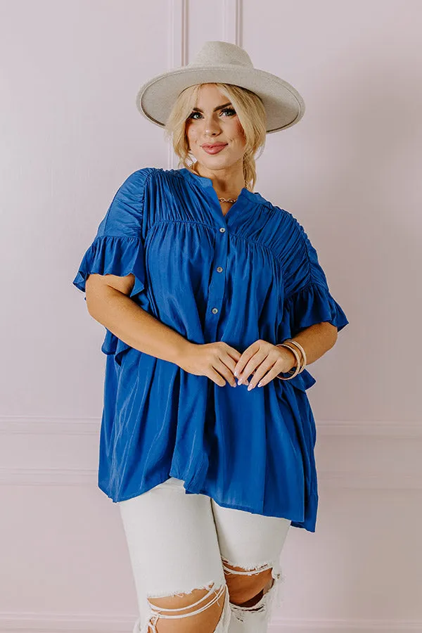 Summer Breeze Shift Top in Royal Blue Curves sold by Impressions product image thumbnail 2