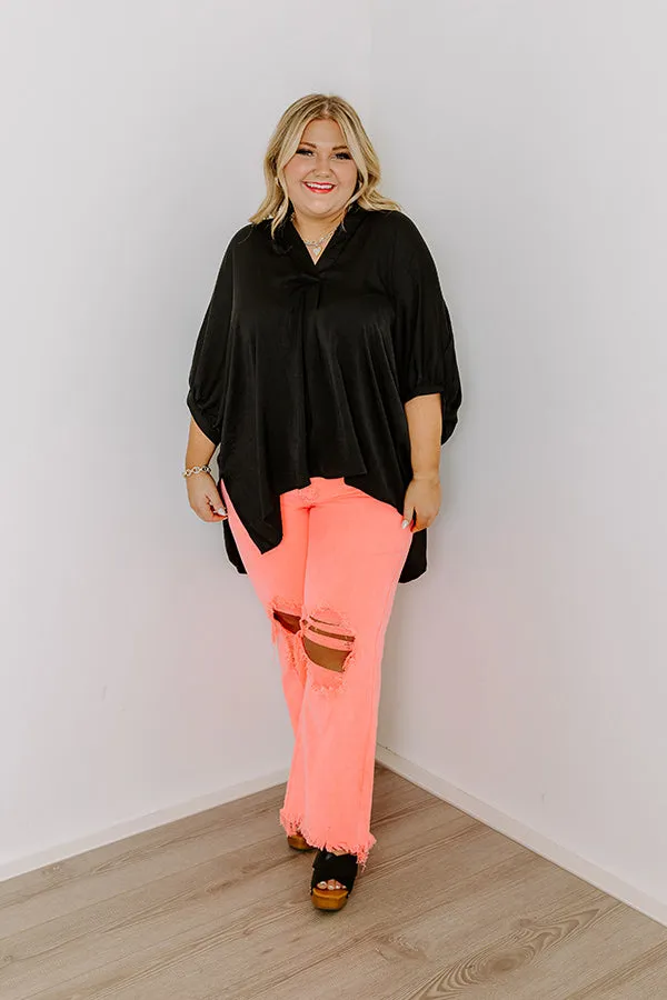 New To Town Shift Top In Black Curves sold by Impressions