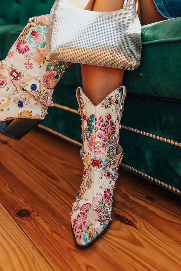 The Delilah Embellished Cowboy Boot in Ivory sold by Impressions product image thumbnail 3
