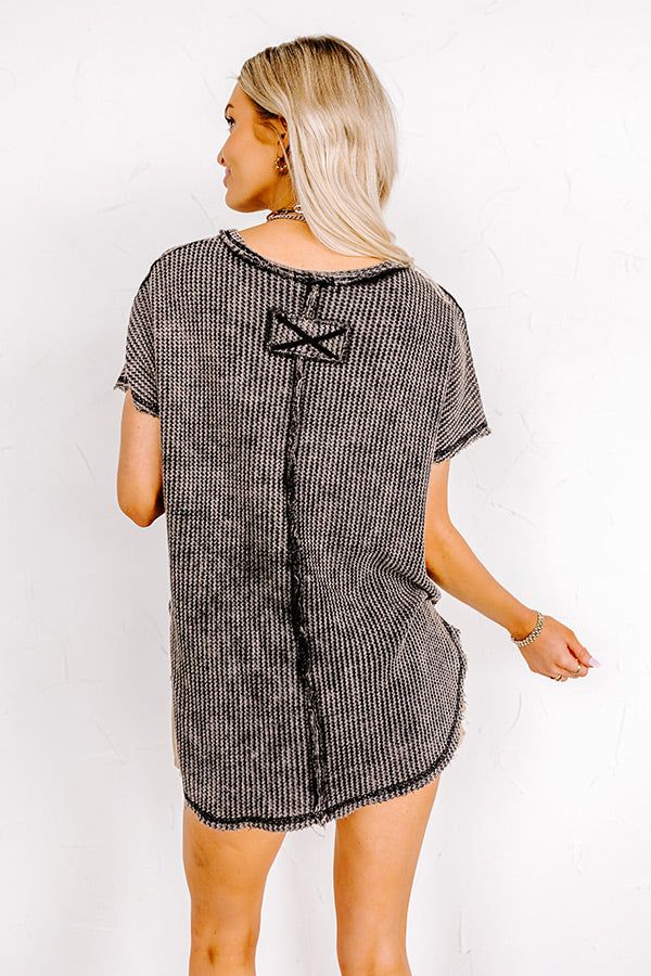 Along The Path Mineral Wash Knit Top In Vintage Black sold by Impressions product image thumbnail 5