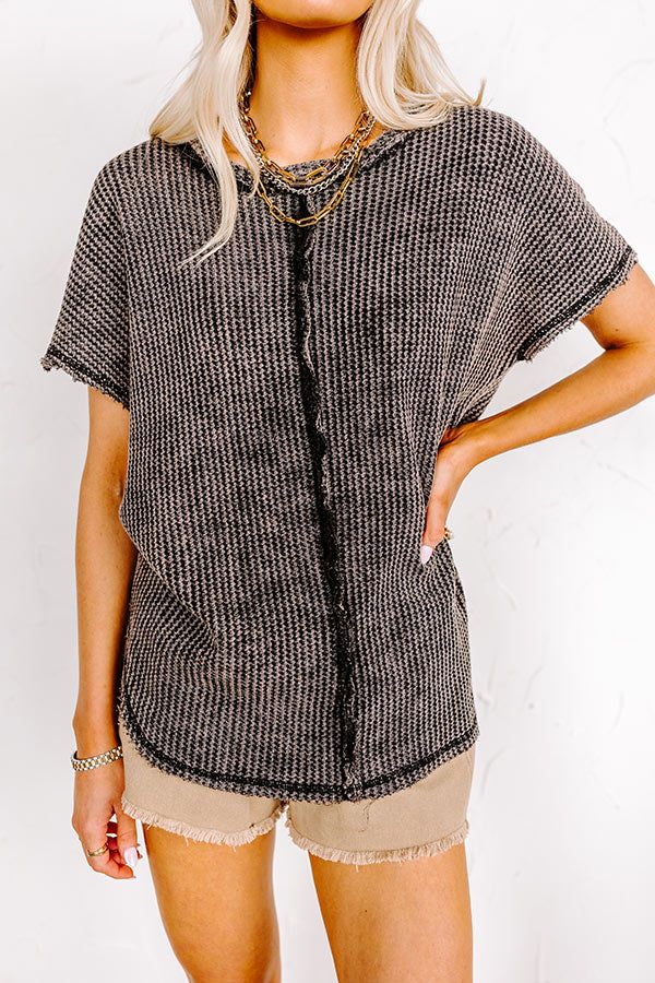 Along The Path Mineral Wash Knit Top In Vintage Black sold by Impressions product image thumbnail 3