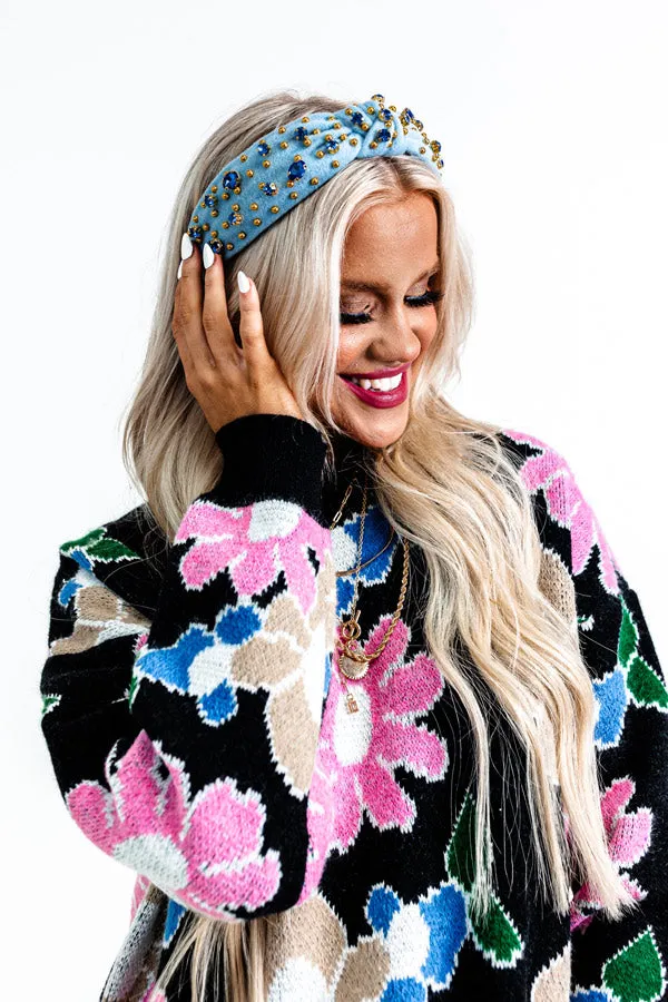 Graceful Reflections Embellished Headband In Sky Blue sold by Impressions