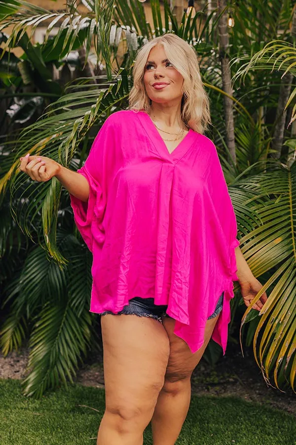 Sun-Kissed Sands Shift Top In Fuchsia Curves sold by Impressions
