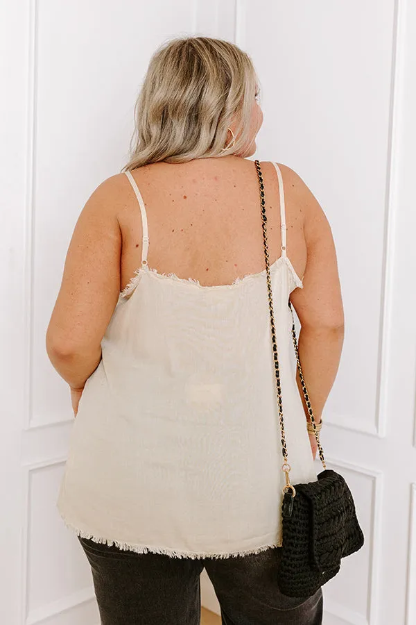Made For Sunshine Frayed Tank In Cream Curves sold by Impressions product image thumbnail 4