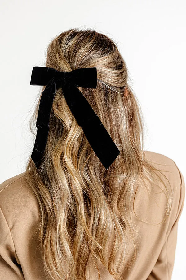 Exceptionally Chic Velvet Bow Hair Clip in Black sold by Impressions product image thumbnail 2
