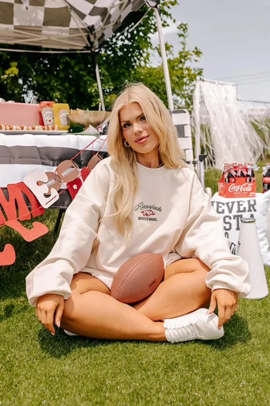 Razorbacks Embroidered Sweatshirt Curves sold by Impressions