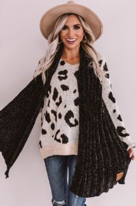 Snow Retreat Chenille Scarf in Black sold by Impressions