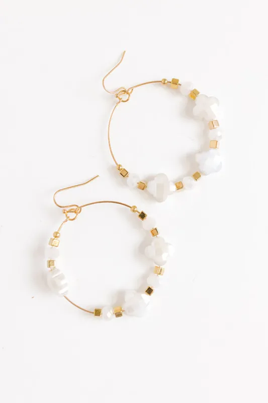 Deeply In Love Earrings in White sold by Impressions