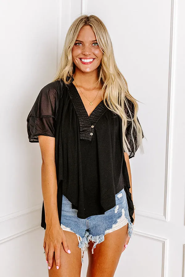 London Landscape Linen-Blend Top in Black sold by Impressions product image thumbnail 4