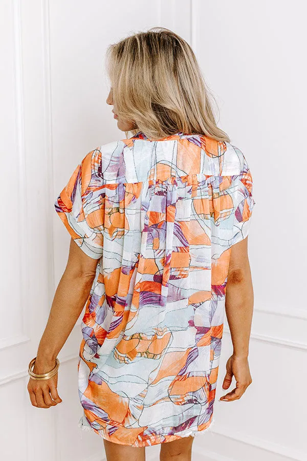 Retreat Yourself Button Up in Orange sold by Impressions product image thumbnail 3