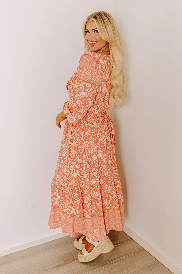Farmers Market Meetup Floral Midi in Peach Curves sold by Impressions product image thumbnail 4