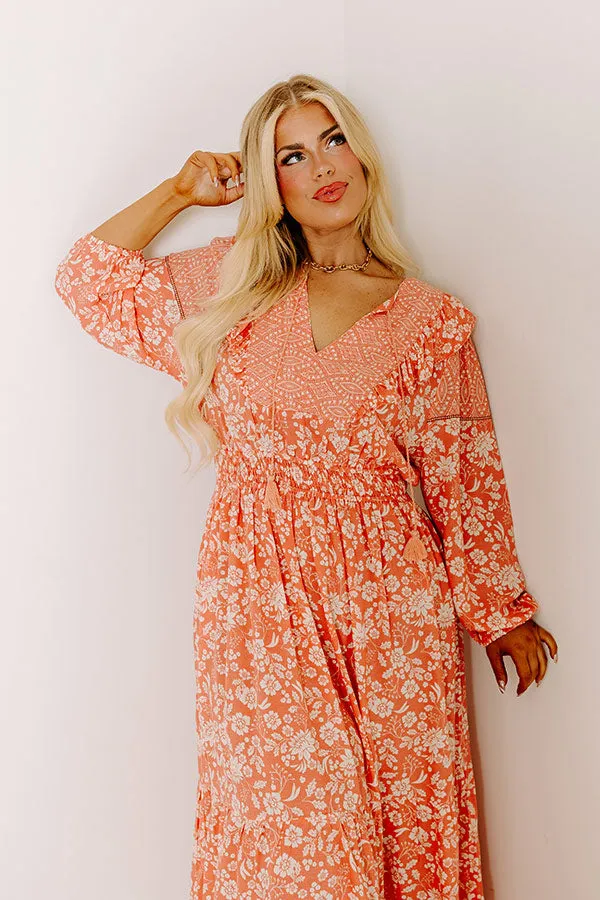 Farmers Market Meetup Floral Midi in Peach Curves sold by Impressions product image thumbnail 5