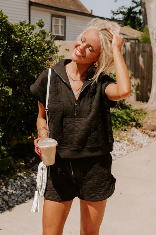 Oh So Chic Quilted Top in Black sold by Impressions