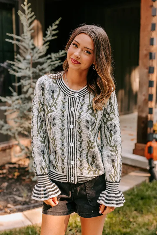 Floral Dreams Knit Sweater in Grey sold by Impressions