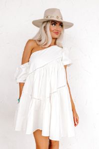 Champagne Boardwalk Mini Dress In Ivory sold by Impressions
