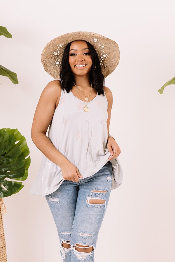 Wish On A Star Shift Tank In Grey sold by Impressions product image thumbnail 3