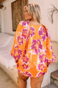 Pineapple Whip Shift Top In Orange Curves sold by Impressions