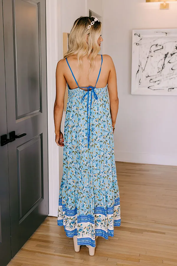 Sunny Disposition Floral Maxi Dress in Sky Blue sold by Impressions product image thumbnail 4