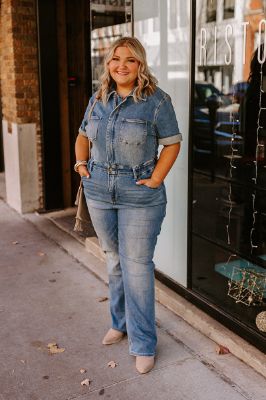 The Lyla Denim Jumpsuit Curves sold by Impressions